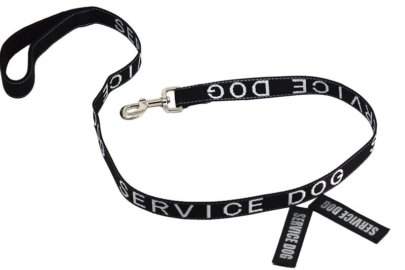 Albcorp Service Dog Leash - Embroidered- with Padded Neoprene Handle and Reflective threads, 4 Feet, for Harnesses, Vests or Collars, Black - Image 5